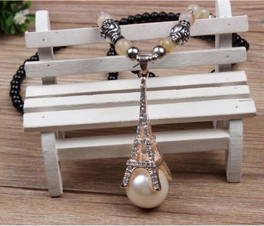 Wholesale Retro  Bohemian style glass long necklace