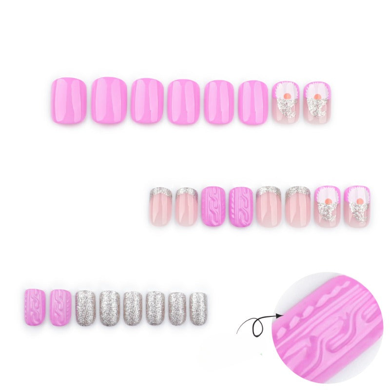 Wholesale 24 Pieces/box Pink Christmas Hat Nails Kits Nail Stickers ACC-NS-LeFan205