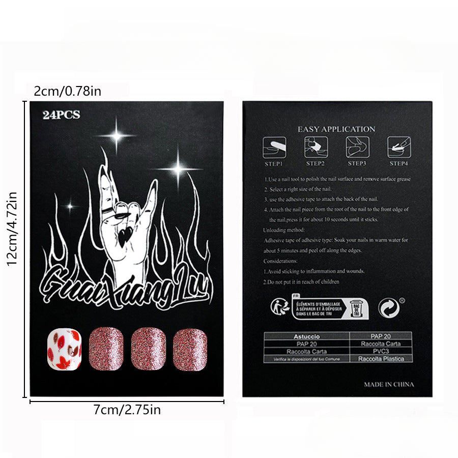Wholesale 24 Pieces/box Press-on Nails Kits Nail Stickers ACC-NS-GuaiXL104