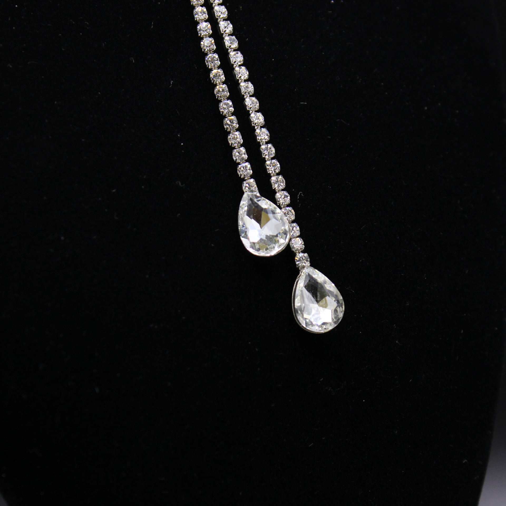 Wholesale Diamond-in Water Drop Bridal Necklace Earring Set