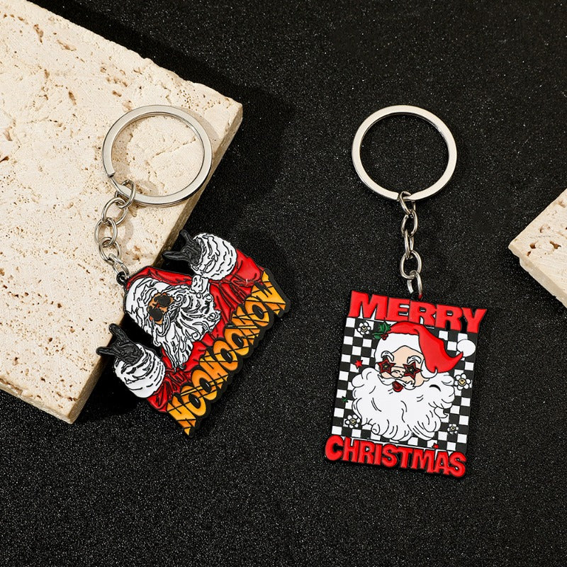 Wholesale Christmas Creative Funny Pattern Santa Claus Alloy Keychain  ACC-KC-KeFeng001