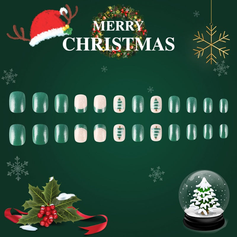 Wholesale 24 Pieces/box Snowflake Christmas Tree Nails Kits Nail Stickers ACC-NS-MiKe007