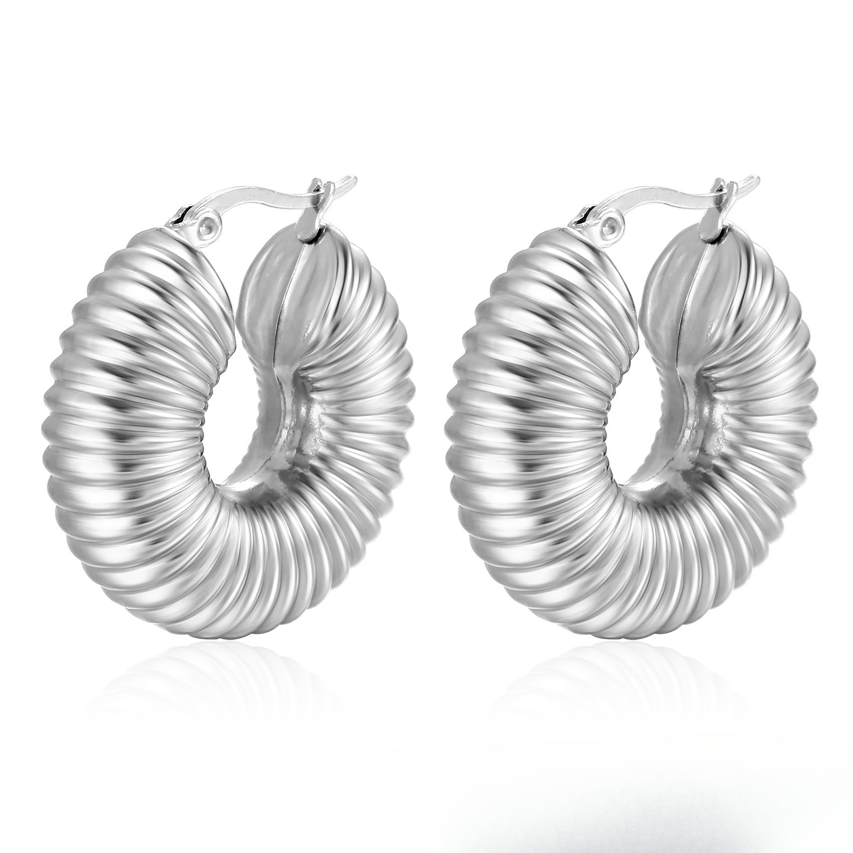 Wholesale 18K Gold Titanium Steel Horn Polished Irregular Earrings ACC-ES-HanLi001