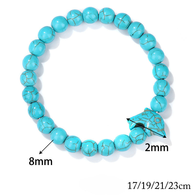Wholesale Natural Stone Beads Dolphin Bracelet ACC-BT-YinYi007