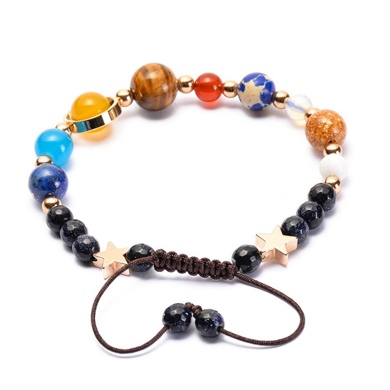 Wholesale Cosmic Galaxy Sun Agate Natural Stone Adjustable Bracelet ACC-BT-Duoy007