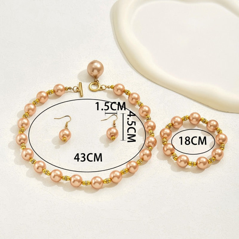 Wholesale Vintage Pearl Necklace Earring Set ACC-NE-BaSha008