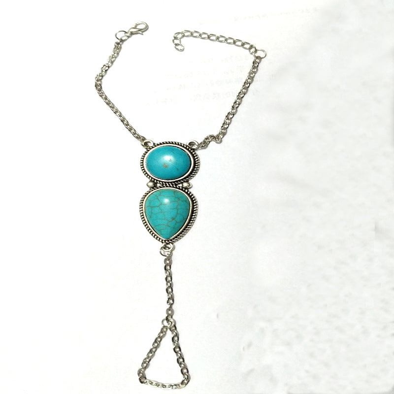 Wholesale Boho Turquoise Beaded Wrap Bracelet for Women,  Alloy Jewelry Accessory,  Gift for Beach Vacation Boutique Resale