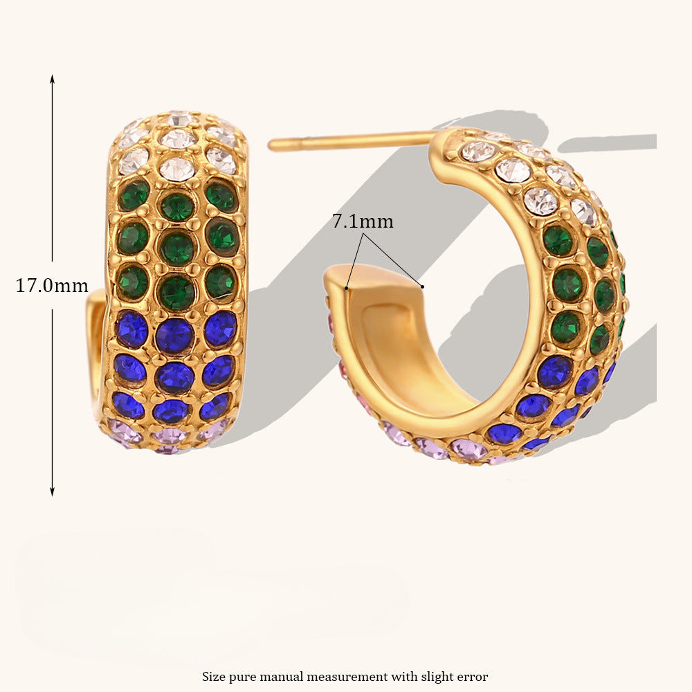 Wholesale Colorful Oil Drop Jewelry Ring Stainless Steel Gold Plated ACC-RS-DingRan002