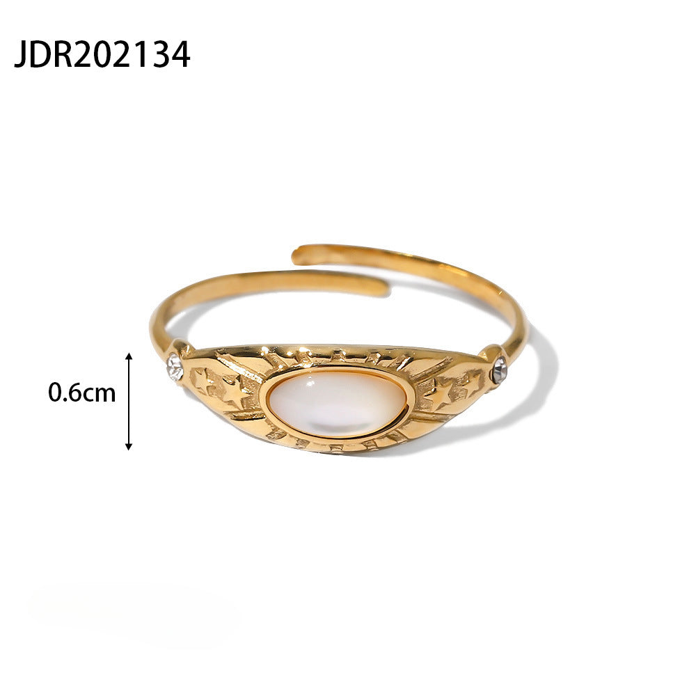 Wholesale Vintage Stainless Steel Zirconia Open Rings ACC-RS-WanX009