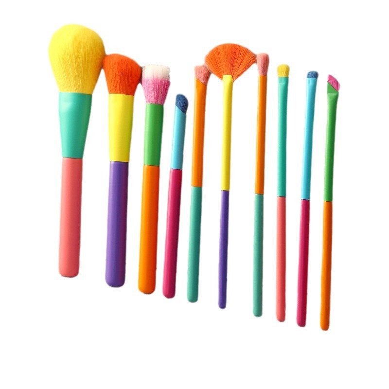 Wholesale Colorful 10pcs/set Loose Powder Eyeshadow Makeup Brush Set ACC-MB-Feim002