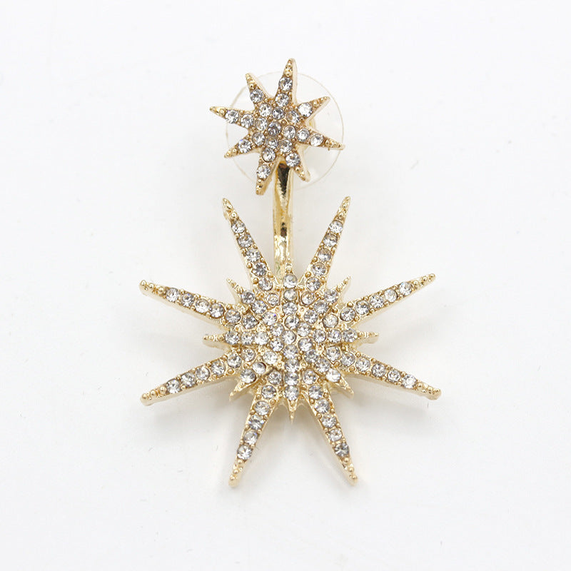 Wholesale Diamond Back Hanging Snowflake Earrings Six-pointed Star Accessories Earrings Set ACC-ES-CMi020
