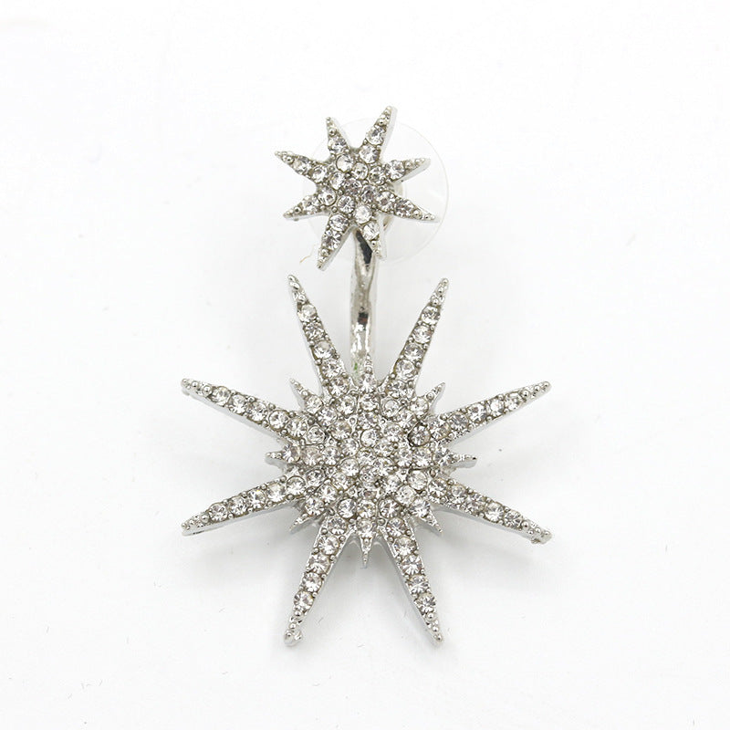 Wholesale Diamond Back Hanging Snowflake Earrings Six-pointed Star Accessories Earrings Set ACC-ES-CMi020