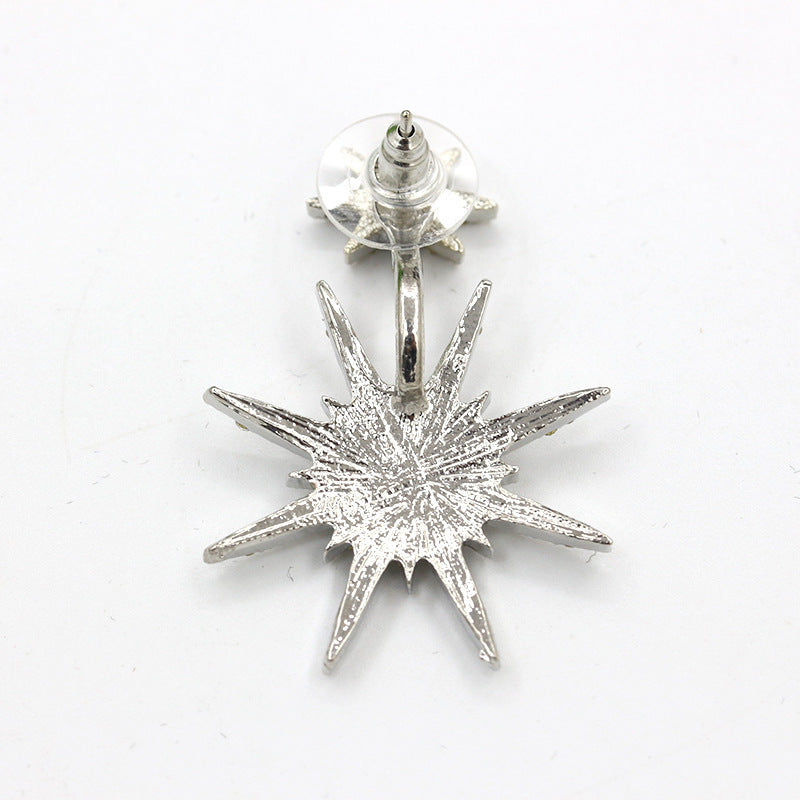 Wholesale Diamond Back Hanging Snowflake Earrings Six-pointed Star Accessories Earrings Set ACC-ES-CMi020