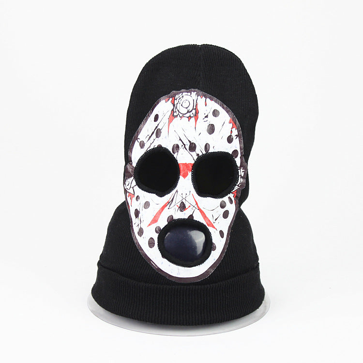 Wholesale   horror skull knitted headgear ghost mask hat