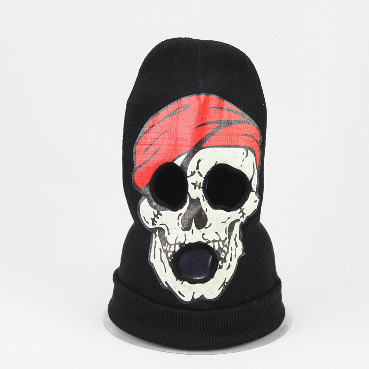 Wholesale   horror skull knitted headgear ghost mask hat