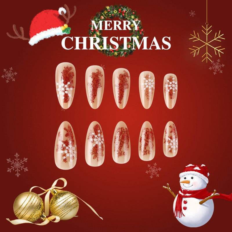 Wholesale 24 Pieces/box Christmas Glossy Nails Kits Nail Stickers ACC-NS-MiKe005