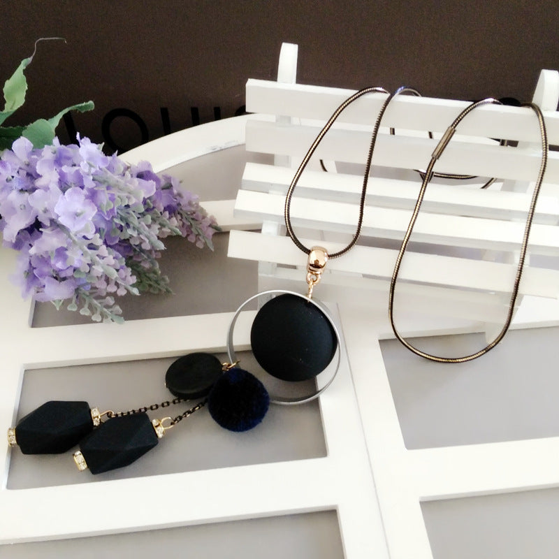 Wholesale  Long Necklace  Wooden Pendant Pendant Accessories