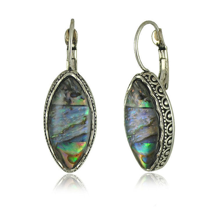 Wholesale Electroplated Mixed Material Drop Earrings Retro Water Droplet Style Fashion Accessory for Women