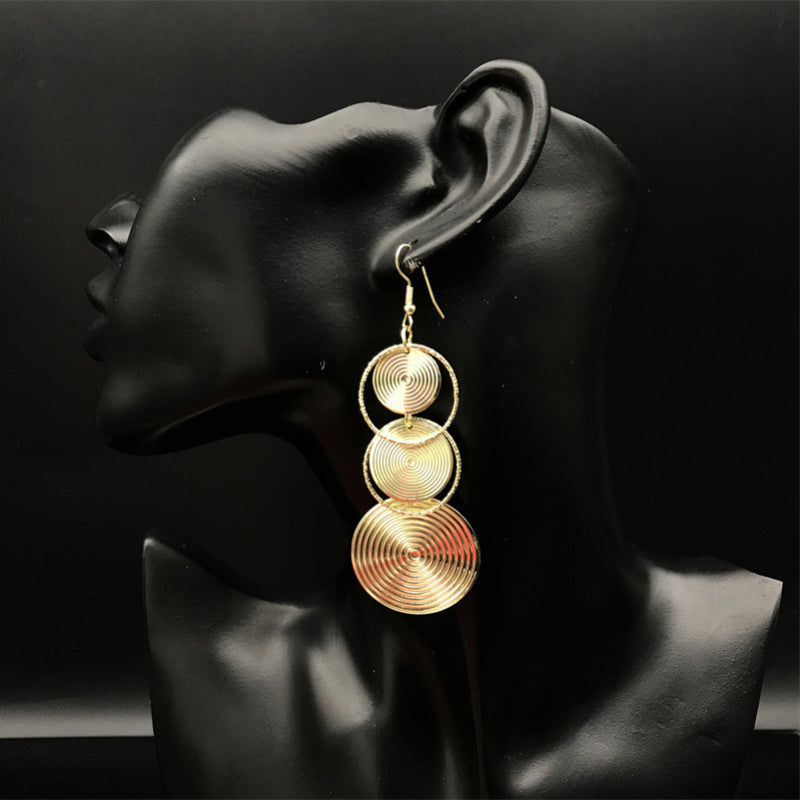 Wholesale Metal Electroplated Long Hoop Earrings ACC-ES-FX052