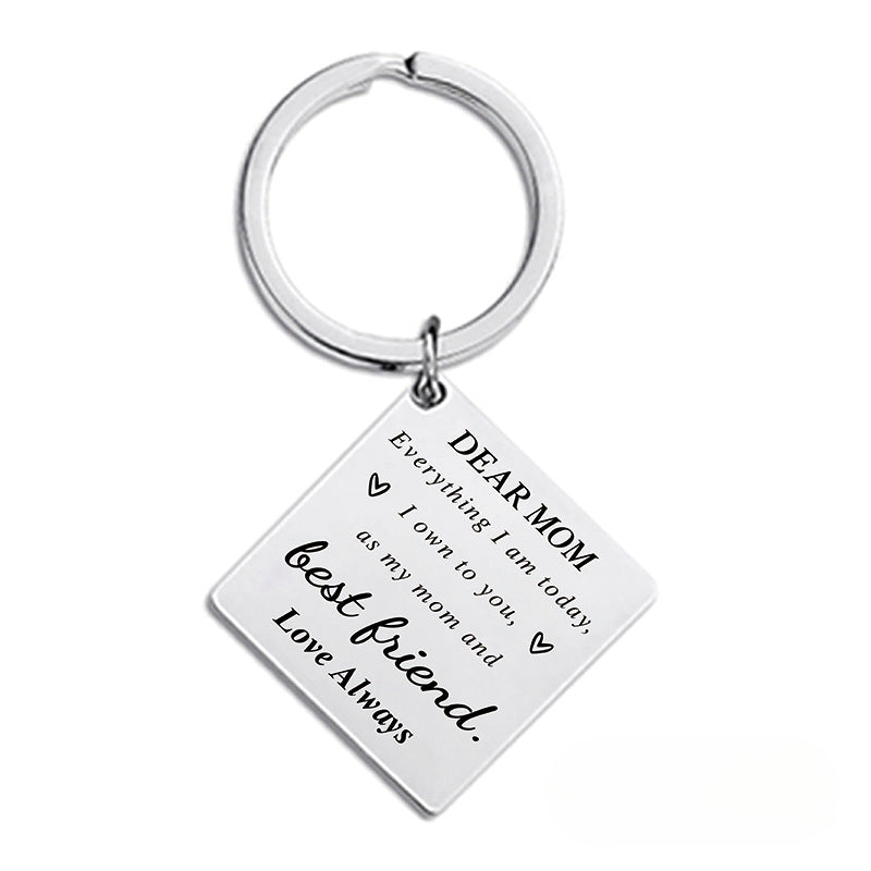 Wholesale Mother's Day Gift Metal Square Keychain ACC-KC-Ganggu008