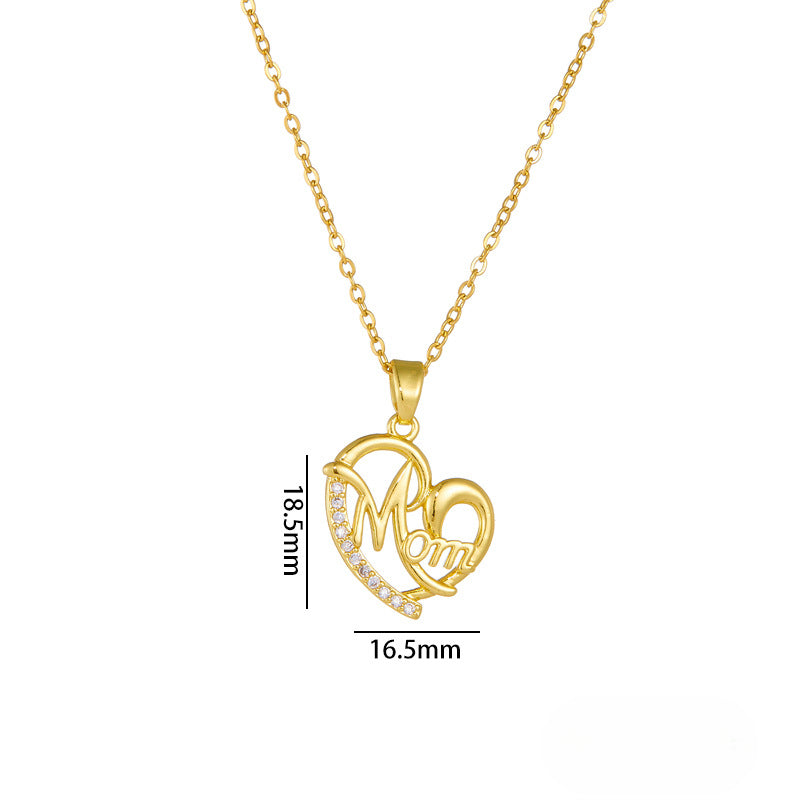 Wholesale Mother's Day Necklace Love Pendant Clavicle Chain Heart Necklace Choker Necklace ACC-NE-Rongc012