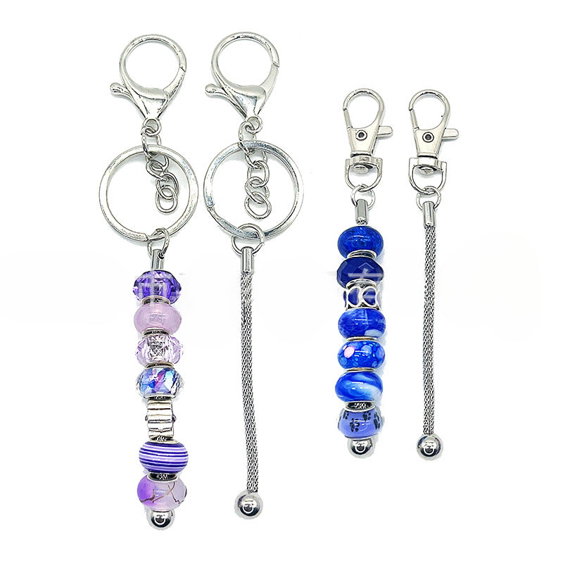 Wholesale 5pcs Beadable Keychains Bar DIY Beaded Stainless Steel Mesh Chain Bendable Keychain ACC-KC-JiaYing004