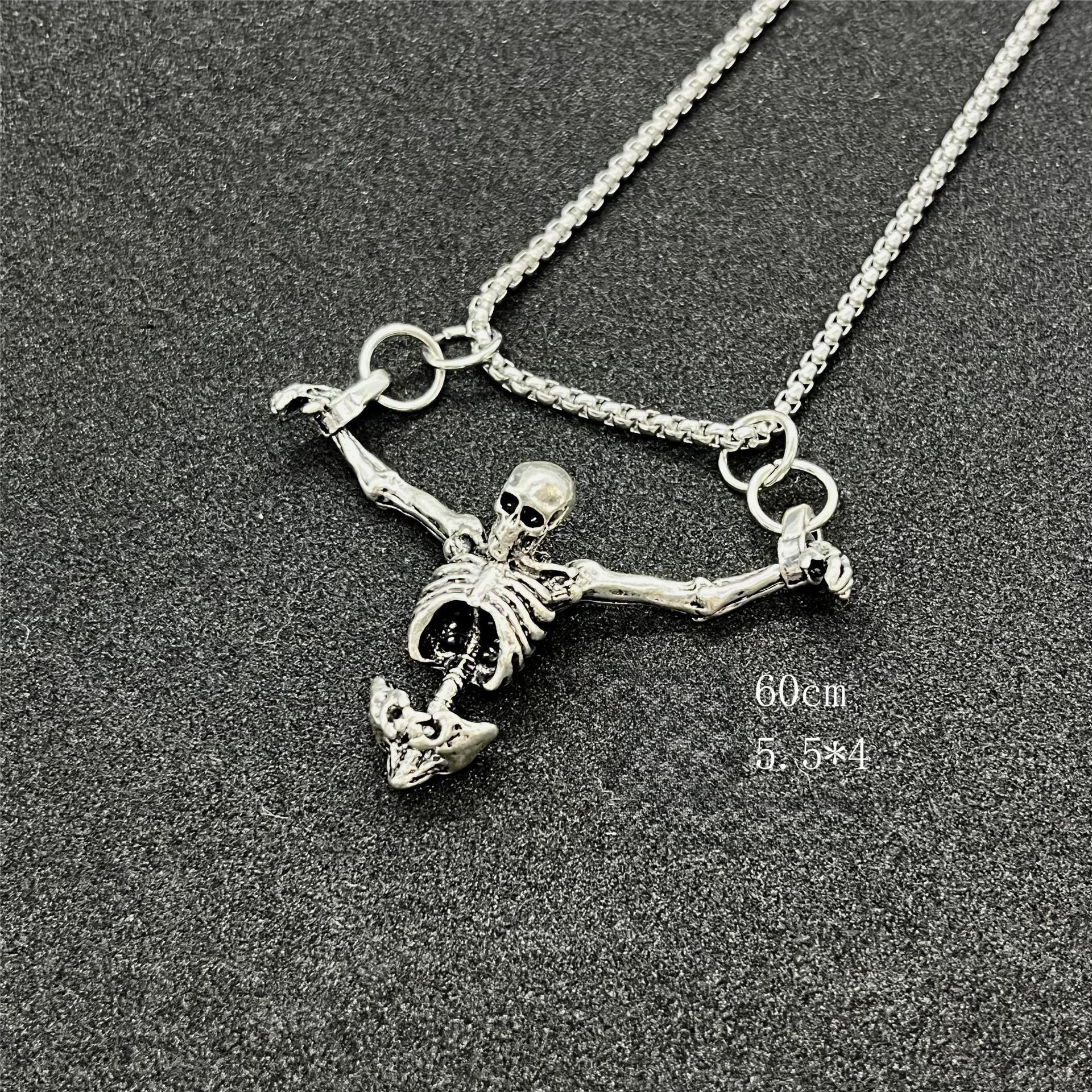 Wholesale Halloween Vintage Skull Bone Pendant Necklaces ACC-NE-XuanMo001