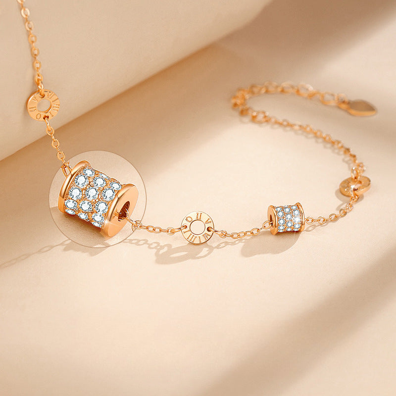 Wholesale S925 Sterling Silver Roman Numeral Small Waist Bracelet ACC-BT-XJF001