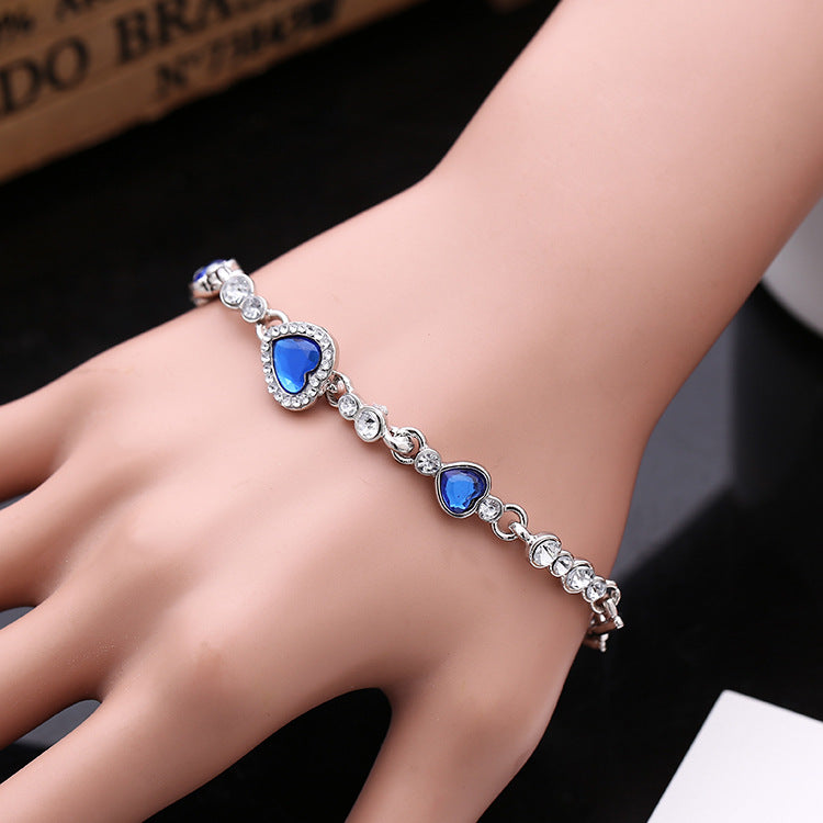 Wholesale Blue Heart Bracelet