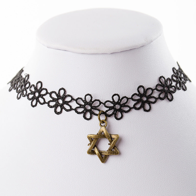 Wholesale  velvet lace neckband collar women's short clavicle chain necklaces