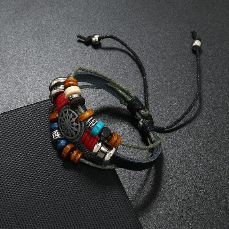 Wholesale Cowhide Sunflower Bracelet ACC-BT-Saih021