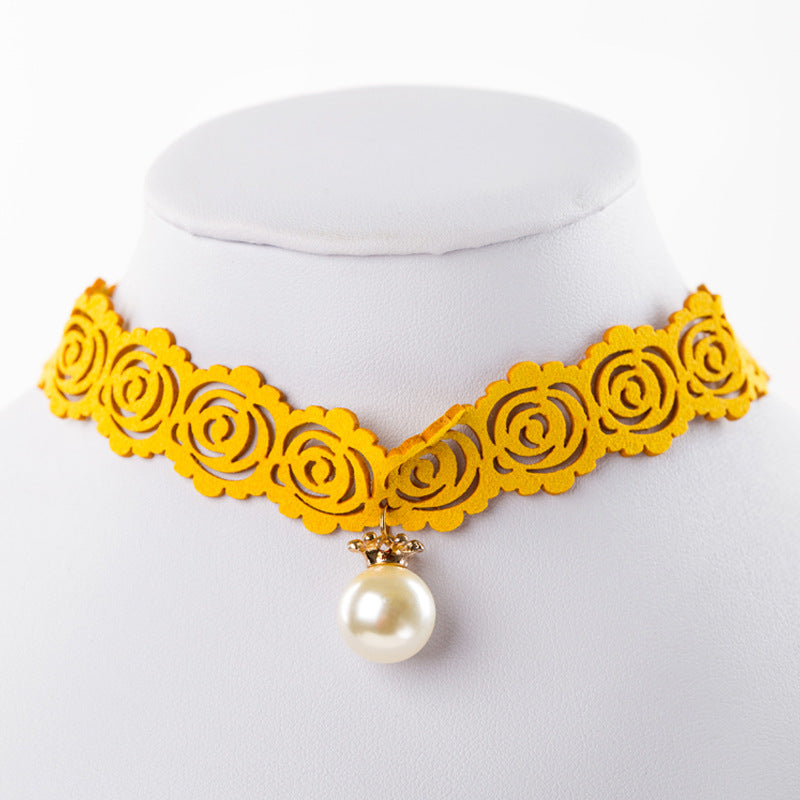 Wholesale vintage velvet lace neckband short clavicle chain necklaces