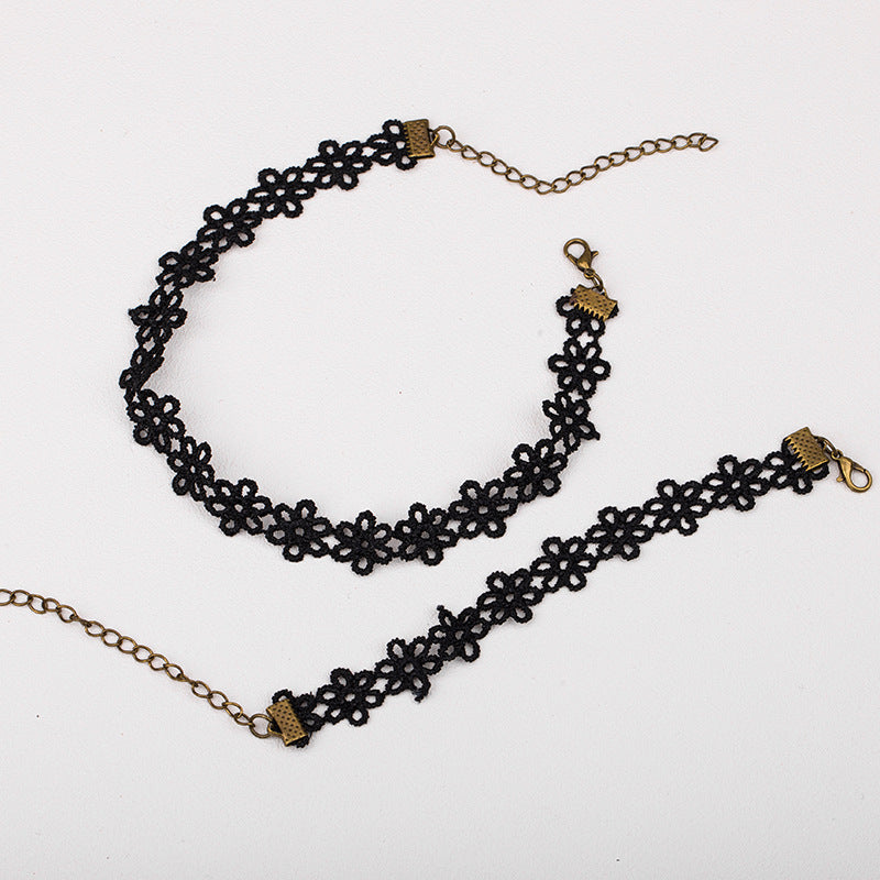 Wholesale vintage velvet lace neckband short clavicle chain necklaces