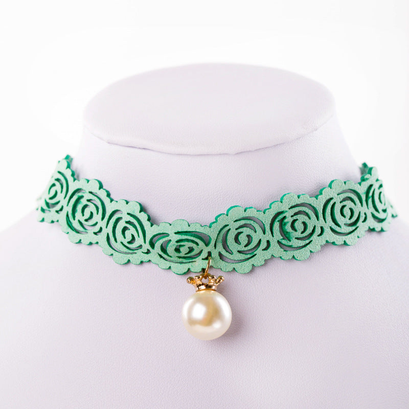 Wholesale vintage velvet lace neckband short clavicle chain necklaces
