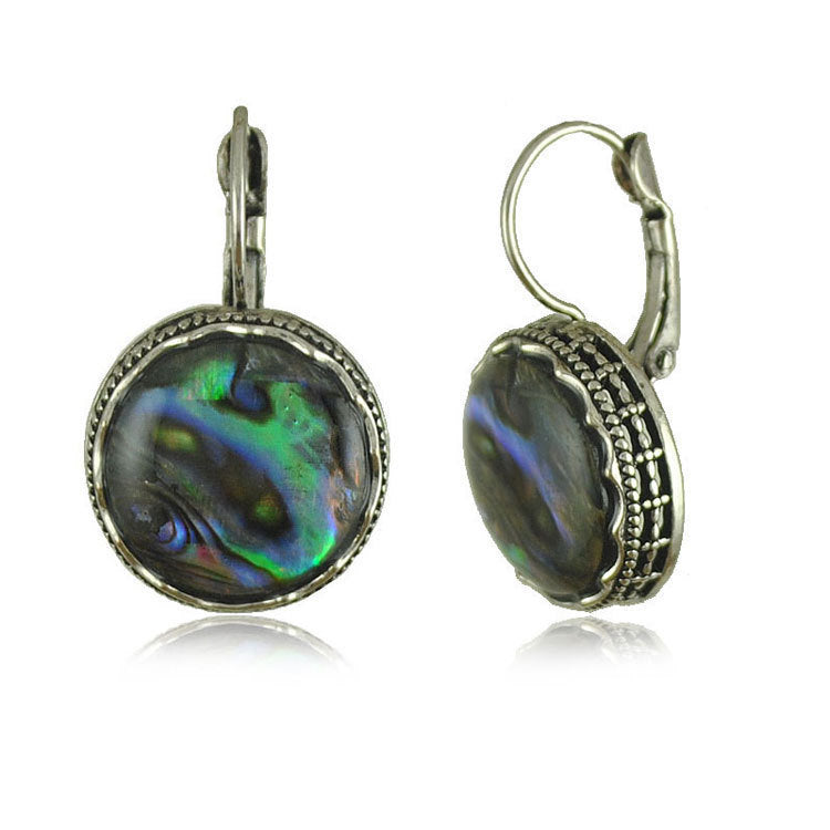 Wholesale Electroplated Mixed Material Drop Earrings Retro Water Droplet Style Fashion Accessory for Women