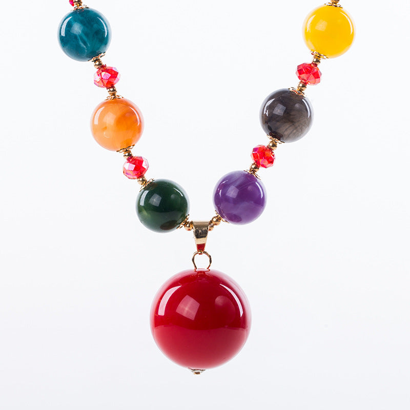 Wholesale Retro  Bohemian style glass long necklace