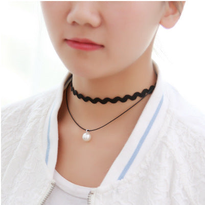 Wholesale  velvet lace neckband collar women's short clavicle chain necklaces