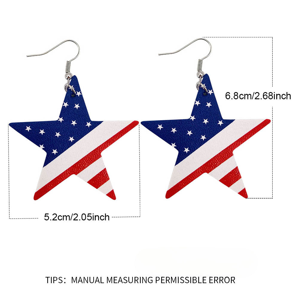 Wholesale American Independence Day Leather Earrings ACC-ES-CY022