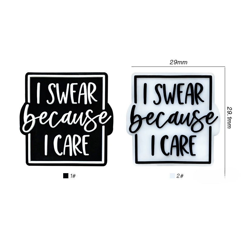 Wholesale 10pcs SWEAR English Loose Beads Silicone Beads DIY Accessories Focal Beads ACC-BDS-WDX226