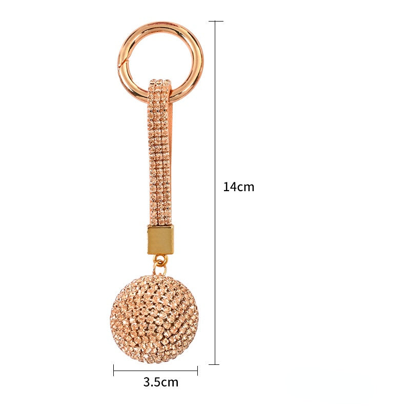 Wholesale PU Rhinestone Claw Chain Ball Keychain