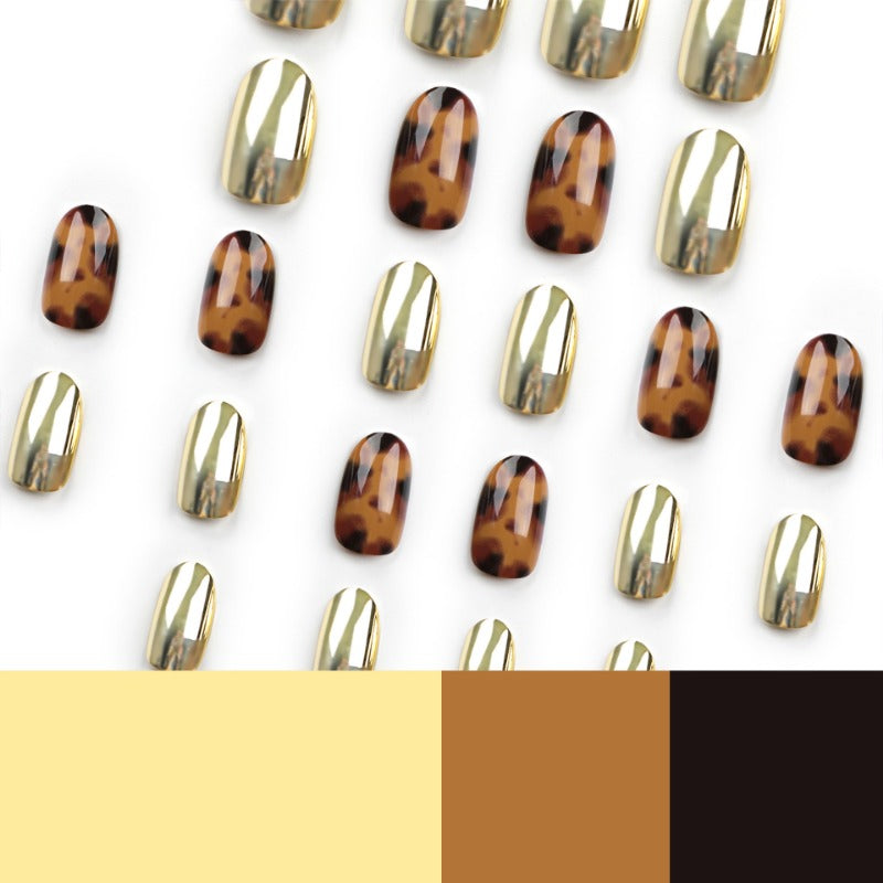Wholesale 24 Pieces/box Golden Amber Nails Kits Nail Stickers ACC-NS-LeFan247