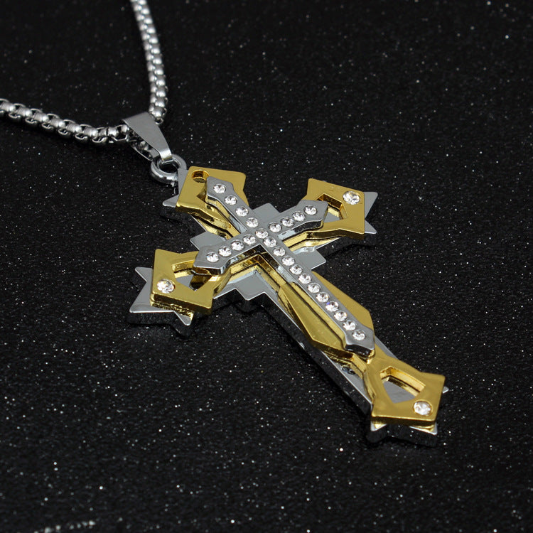 Wholesale Modern Cross Pendant Necklace Fashion Accessory Gift for Men