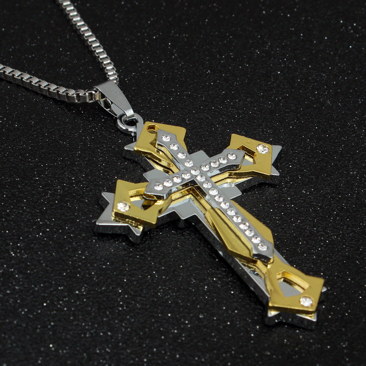 Wholesale Modern Cross Pendant Necklace Fashion Accessory Gift for Men