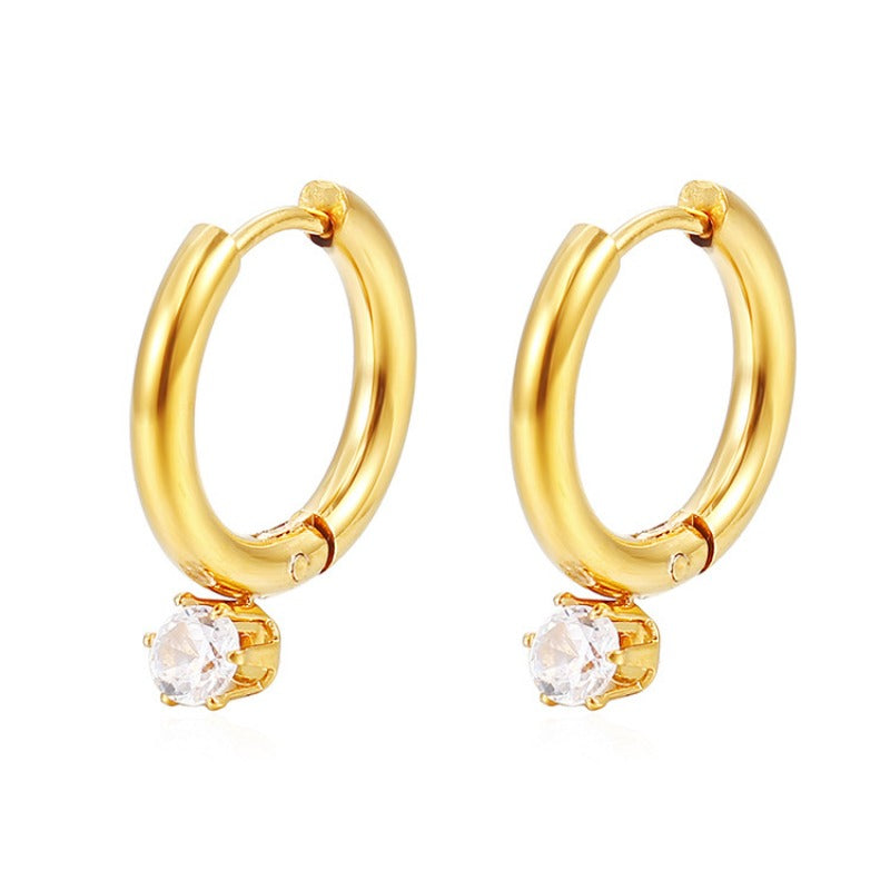 Wholesale High-grade Round Claw Diamond Stainless Steel Earrings ACC-ES-MuShan070
