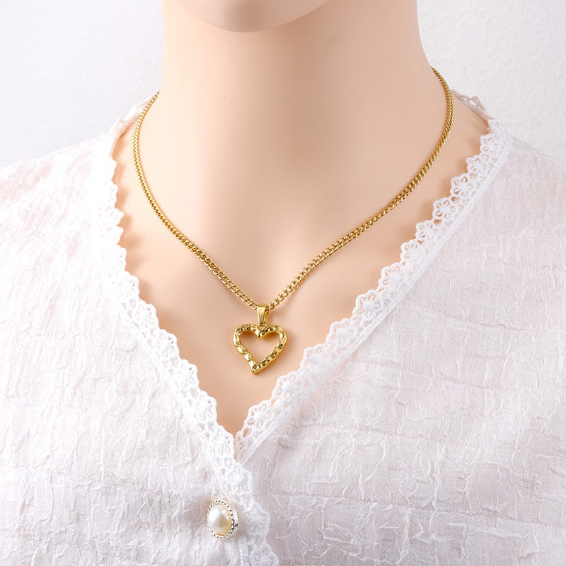 Wholesale Titanium Steel Love Heart Devil Eye Cross Necklace ACC-NE-FeiLing012