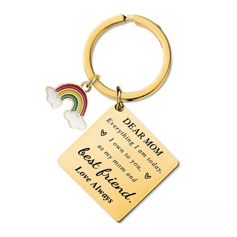 Wholesale Mother's Day Gift Metal Square Keychain ACC-KC-Ganggu007
