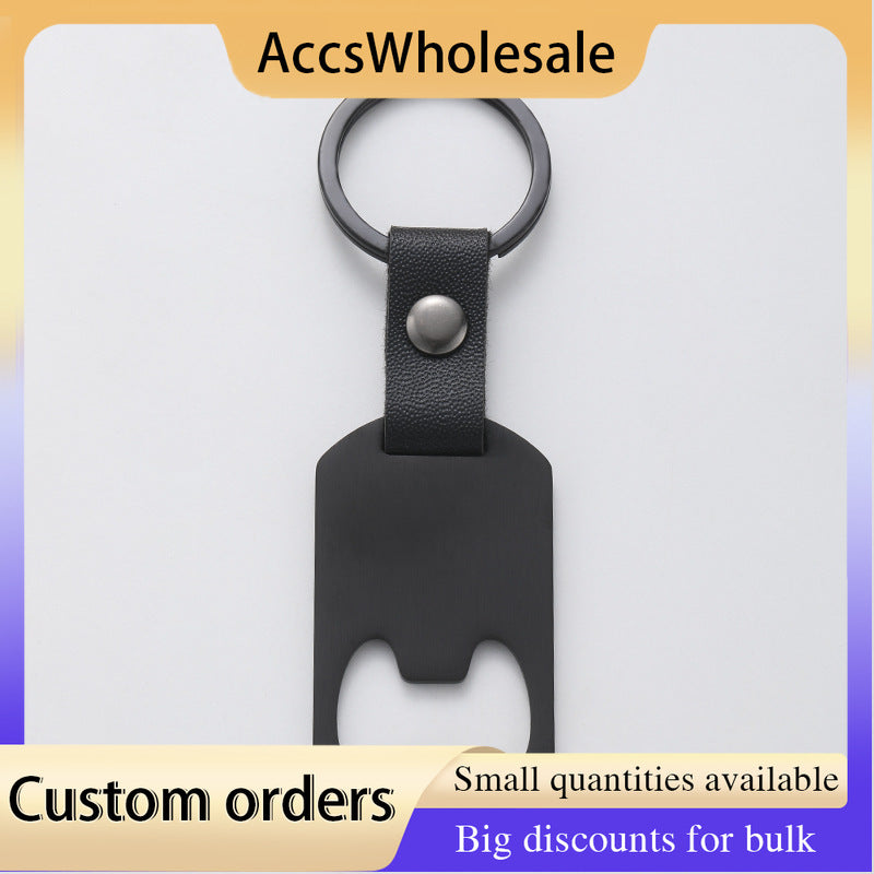 Custom Keychain with Laser Engraved Text or Logo - Multi-color Bottle Opener Style Engraved Metal Keychain