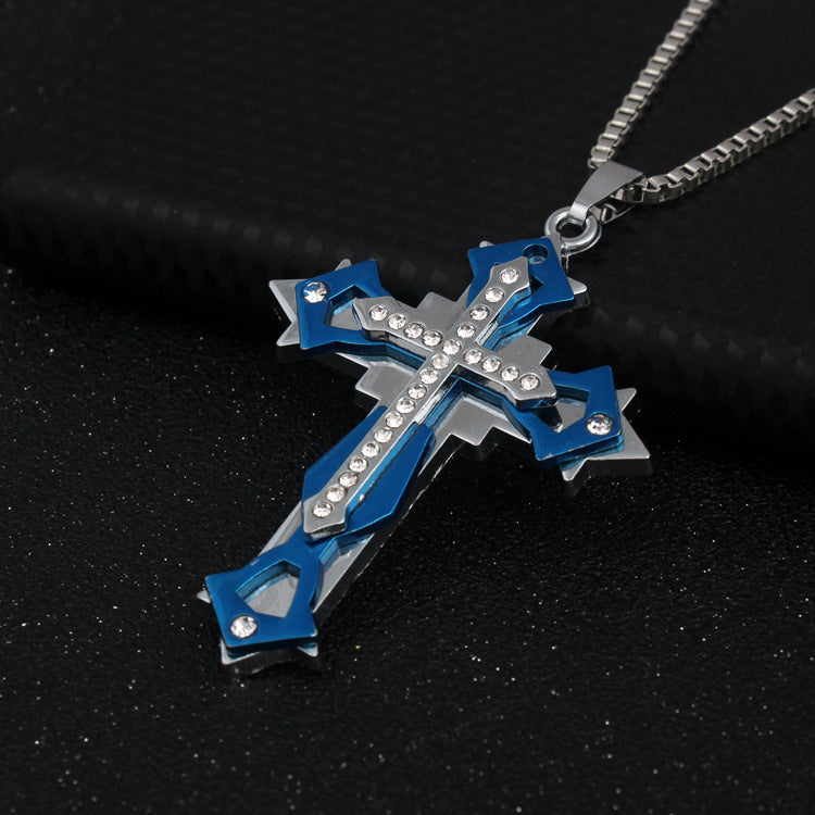 Wholesale Modern Cross Pendant Necklace Fashion Accessory Gift for Men