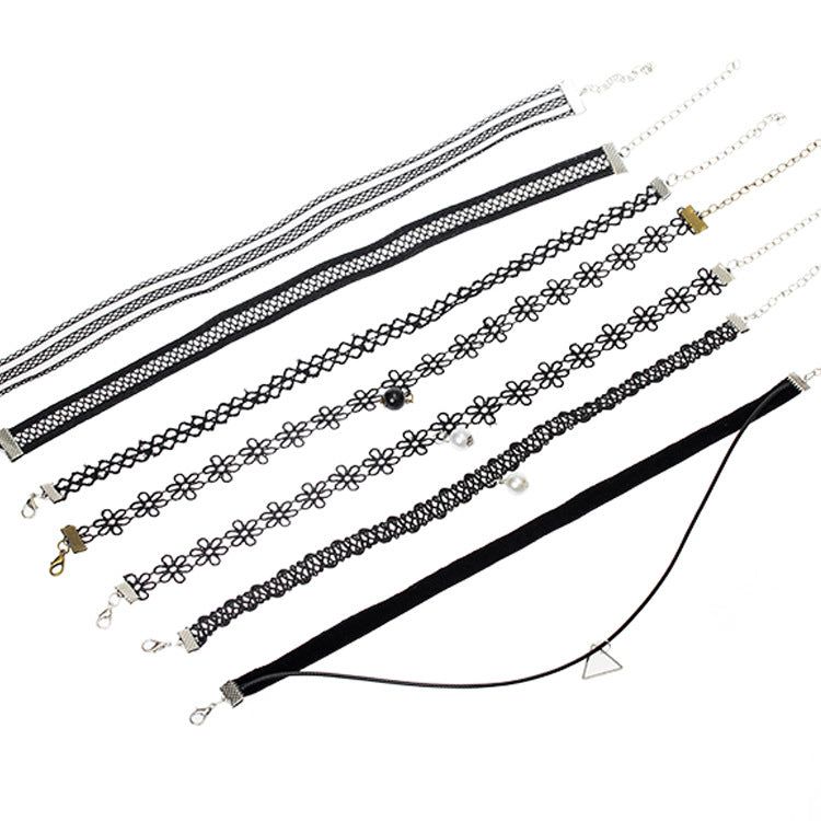 Wholesale  velvet lace neckband collar women's short clavicle chain necklaces