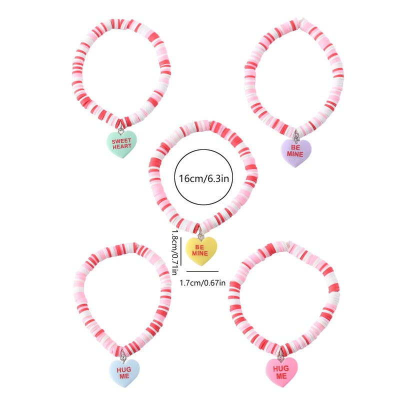 Wholesale Valentine's Day Love Pendant Soft Clay Bracelet ACC-BT-zhiyu002